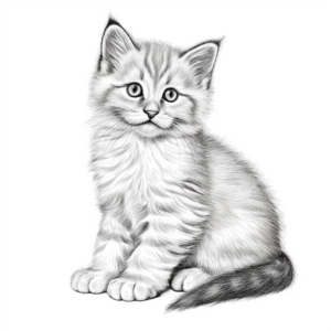 Birman Kitten Coloring Sheets with Realistic Detail 1
