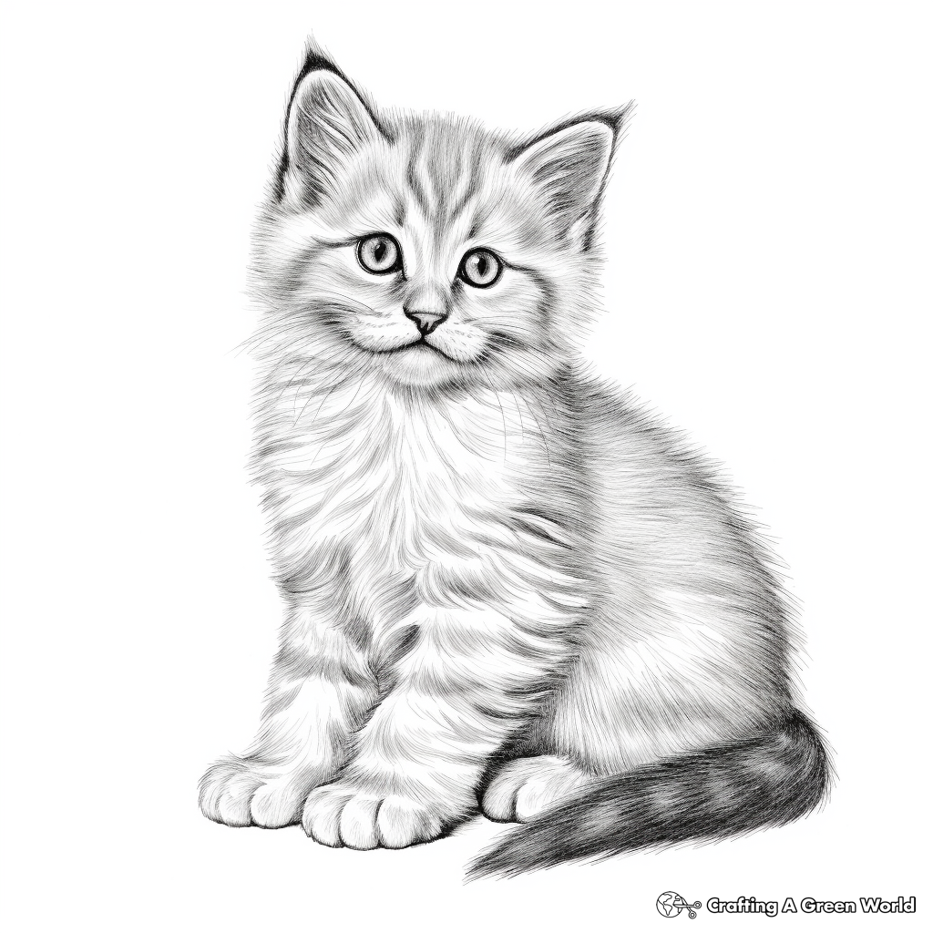 Birman Kitten Coloring Sheets with Realistic Detail 1