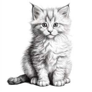 Birman Kitten Coloring Sheets with Realistic Detail 2