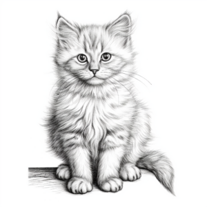 Birman Kitten Coloring Sheets with Realistic Detail 3