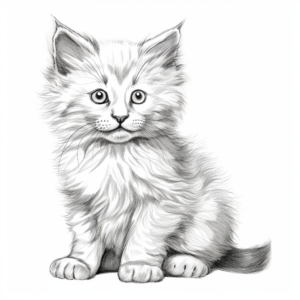Birman Kitten Coloring Sheets with Realistic Detail 4