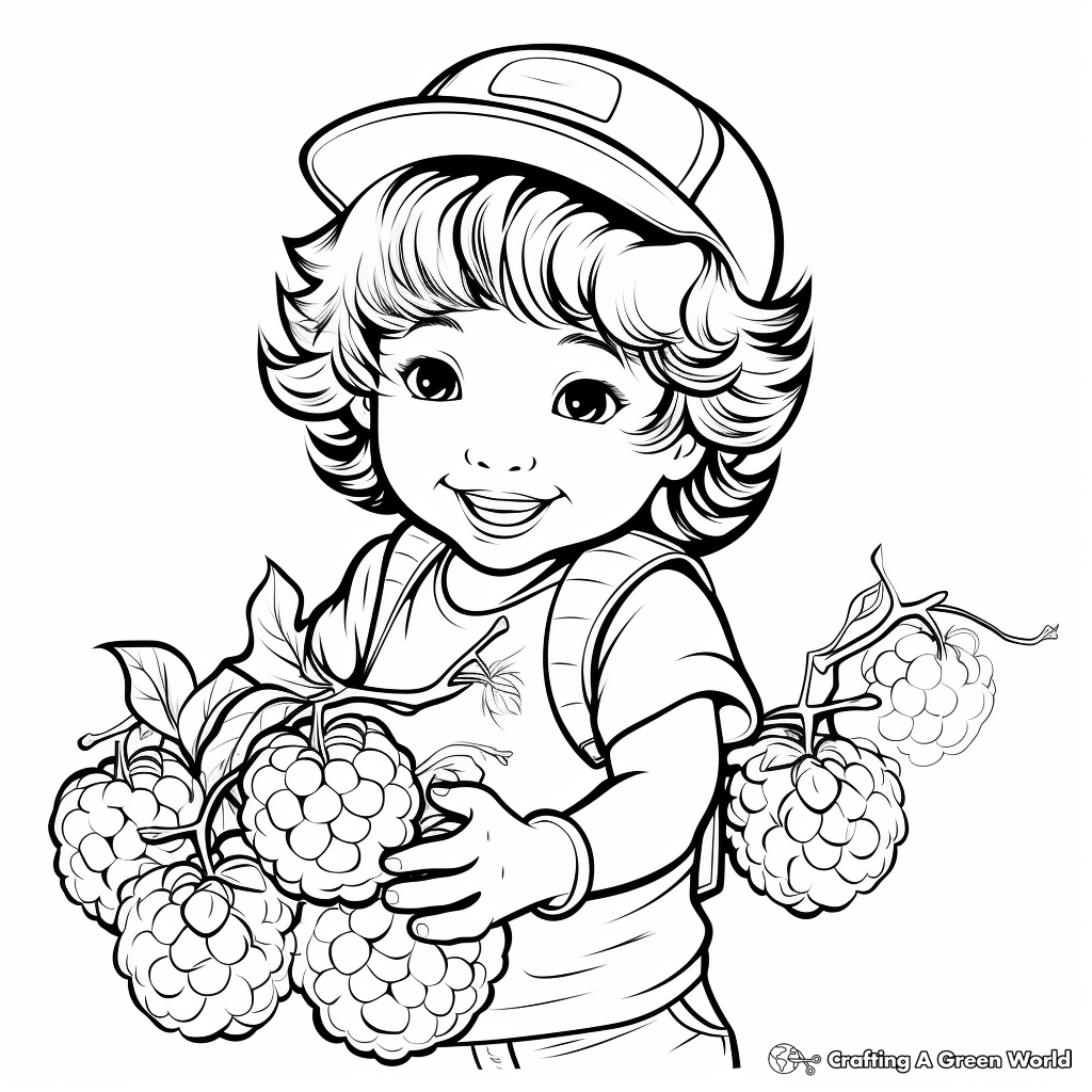 Black and White Blackberry Outline Coloring Pages 1