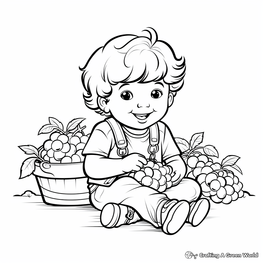 Black and White Blackberry Outline Coloring Pages 4
