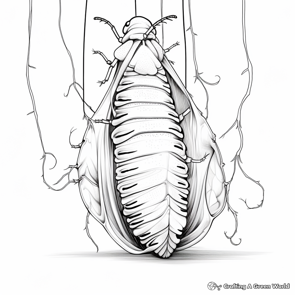 Black and White Chrysalis Coloring Sheets 3