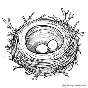 Black and White Dove Nest Coloring Pages 4