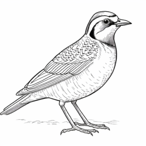 Black and White Outline Western Meadowlark Coloring Sheets 2
