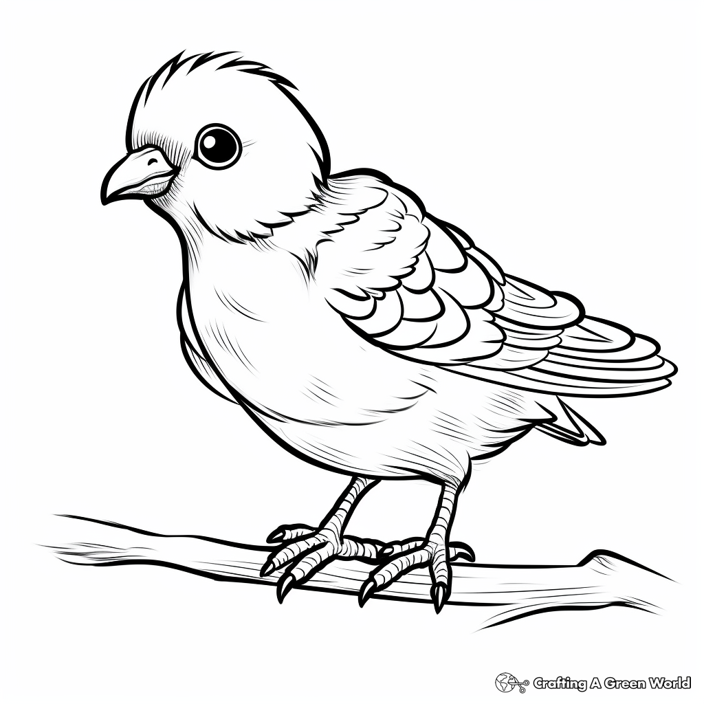 Black and White Pigeon Coloring Pages 1