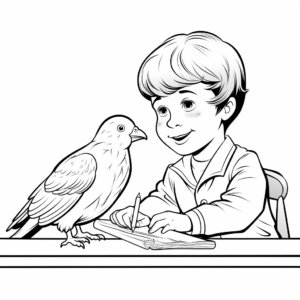 Black and White Pigeon Coloring Pages 2