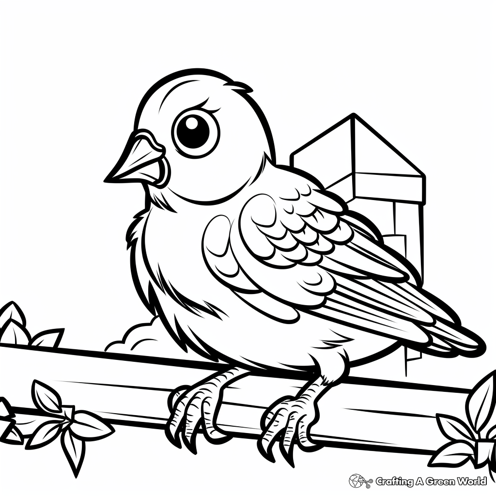 Black and White Pigeon Coloring Pages 3