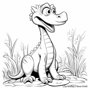 Black and White Suchomimus Coloring Sheets 2