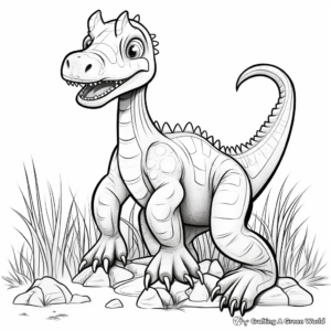 Black and White Suchomimus Coloring Sheets 3