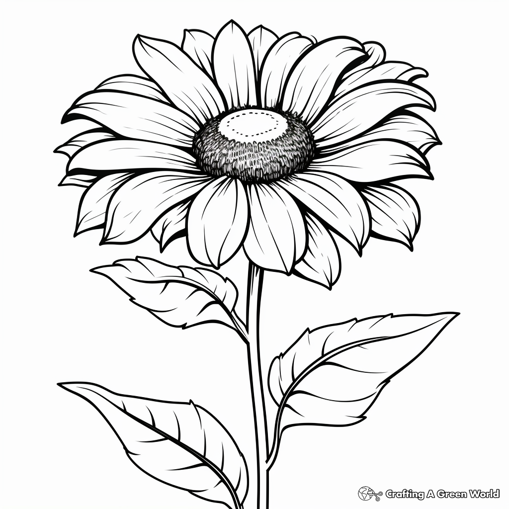 Black Capped Chickadee on a Sunflower Coloring Pages 3