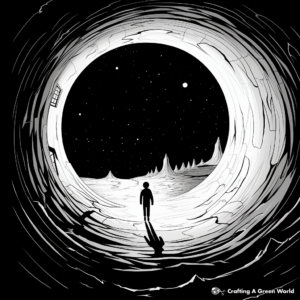 Black Hole in Space: Interstellar-Scene Coloring Pages 2