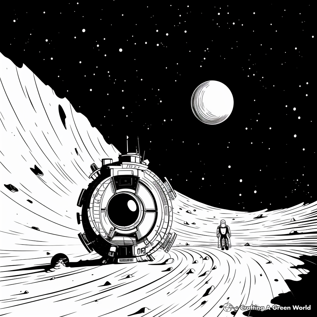 Black Hole in Space: Interstellar-Scene Coloring Pages 3
