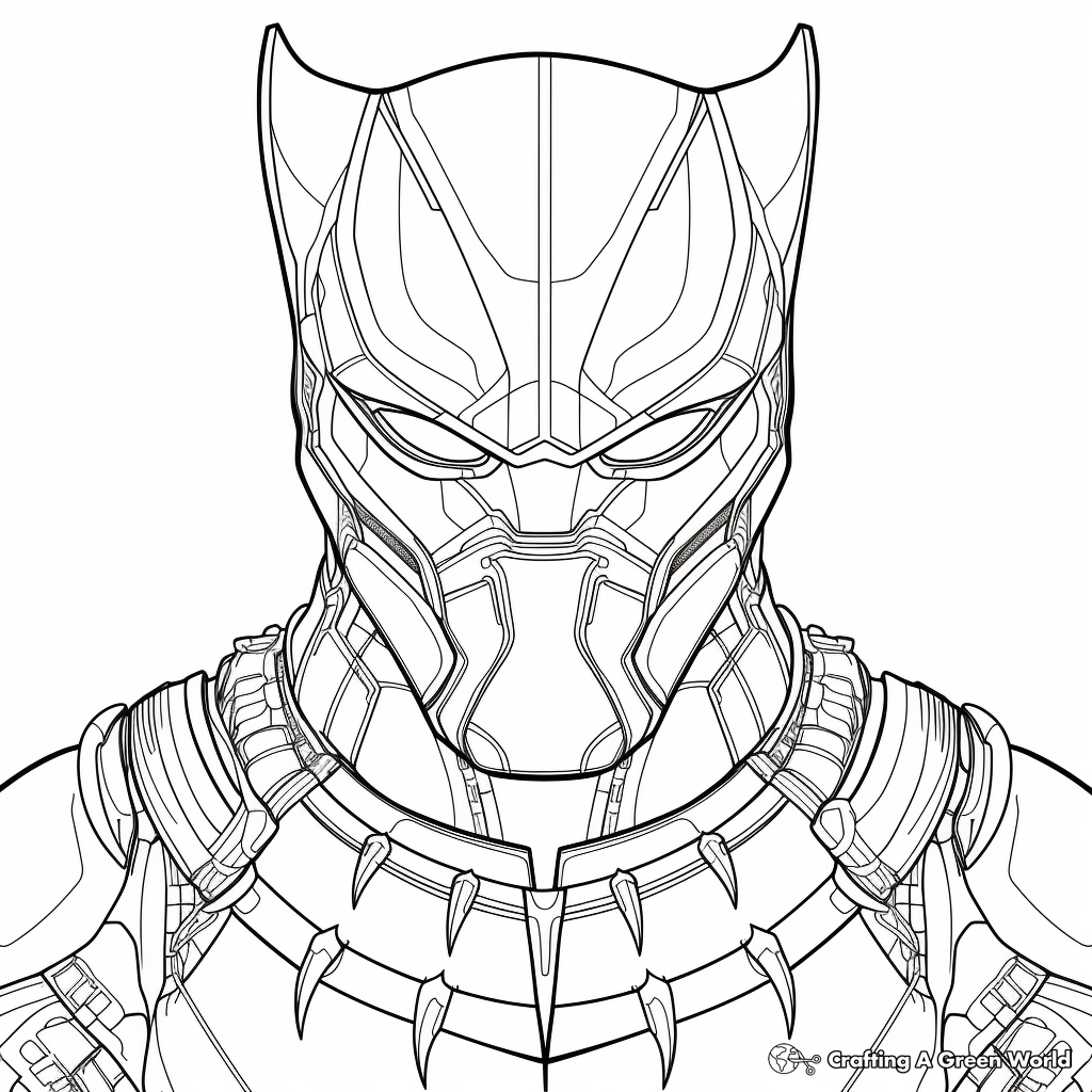 Black Panther Head Coloring Pages 3