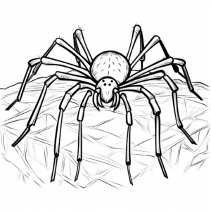 Black Widow Spider in its Habitat Coloring Pages 1