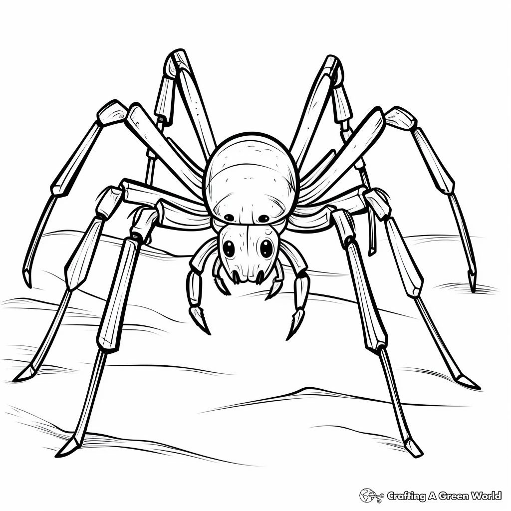 Black Widow Spider in its Habitat Coloring Pages 3
