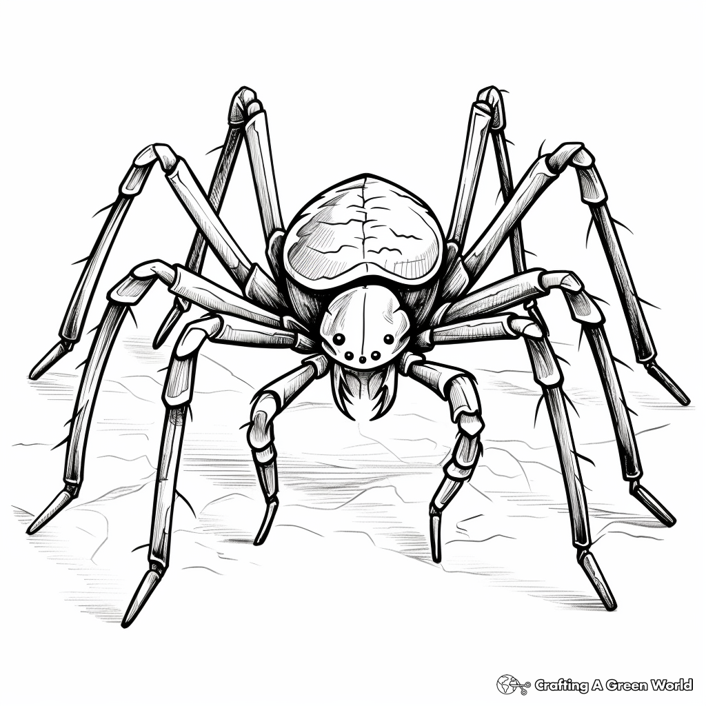 Black Widow Spider on a Web Coloring Pages 1