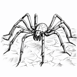 Black Widow Spider on a Web Coloring Pages 4