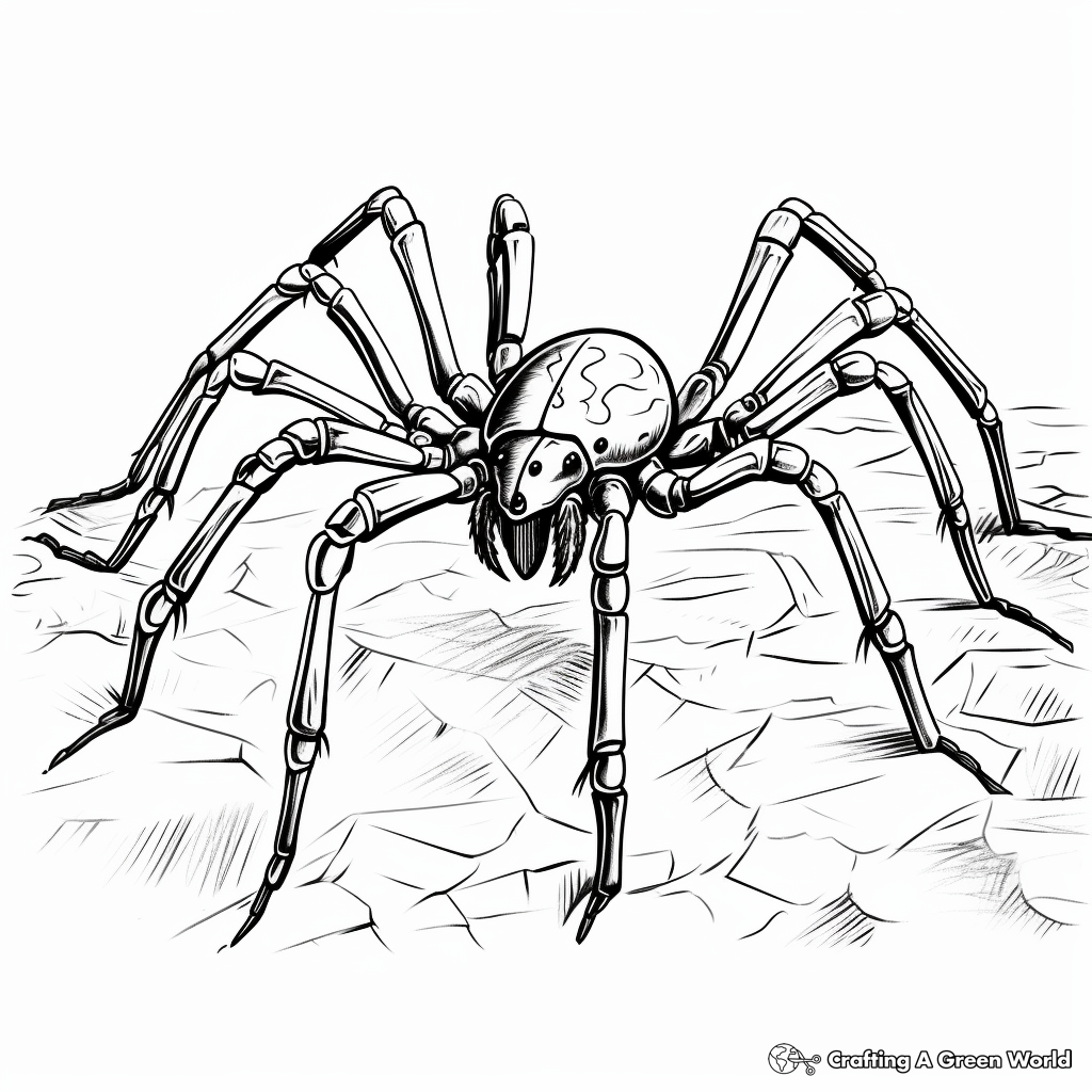 Black Widow Spider on a Web Coloring Pages 4