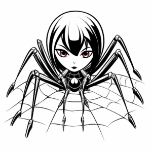 Black Widow Spider Vs Prey Coloring Pages 1