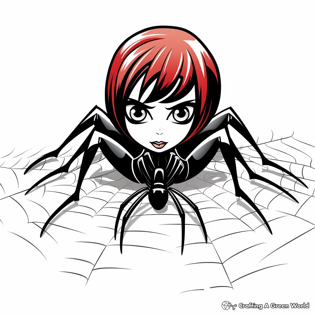 Black Widow Spider Vs Prey Coloring Pages 2