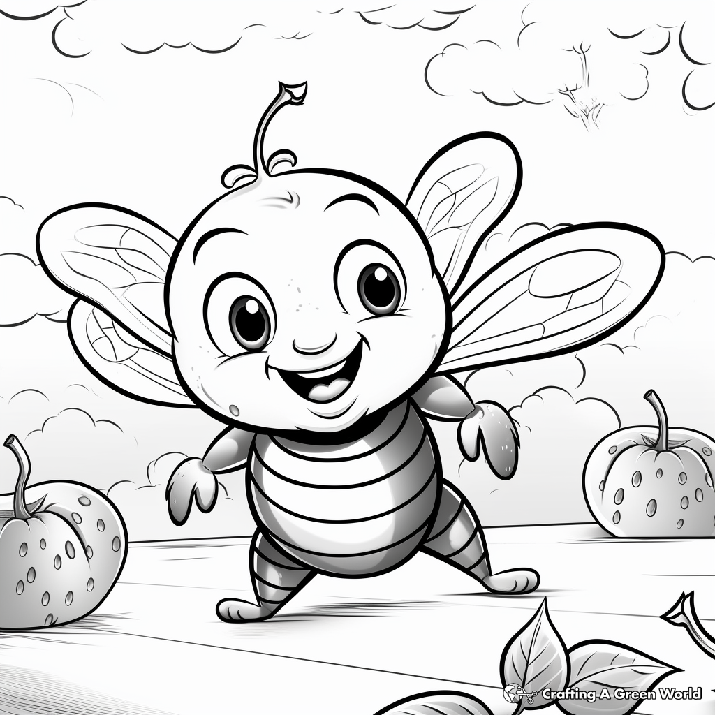 Blackberry Bumble Bee Interaction Coloring Pages 3
