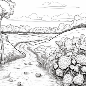 Blackberry in Nature: Forest-Scene Coloring Pages 4