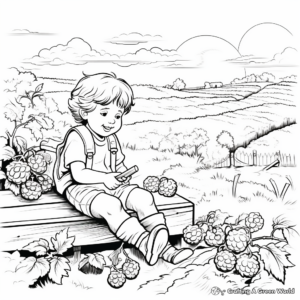 Blackberry Picking Scene Coloring Pages 4
