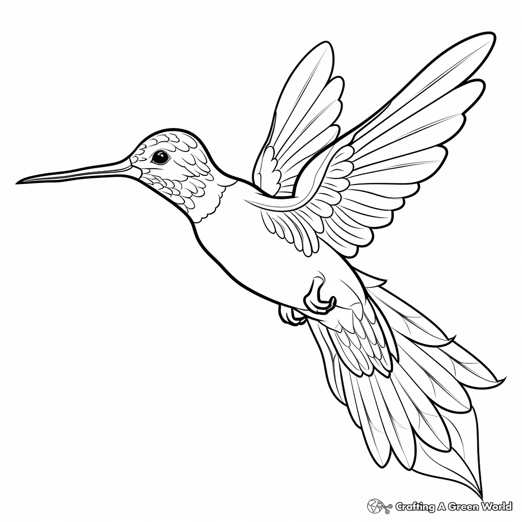 Blackchinned Hummingbird Adult Coloring Pages 1