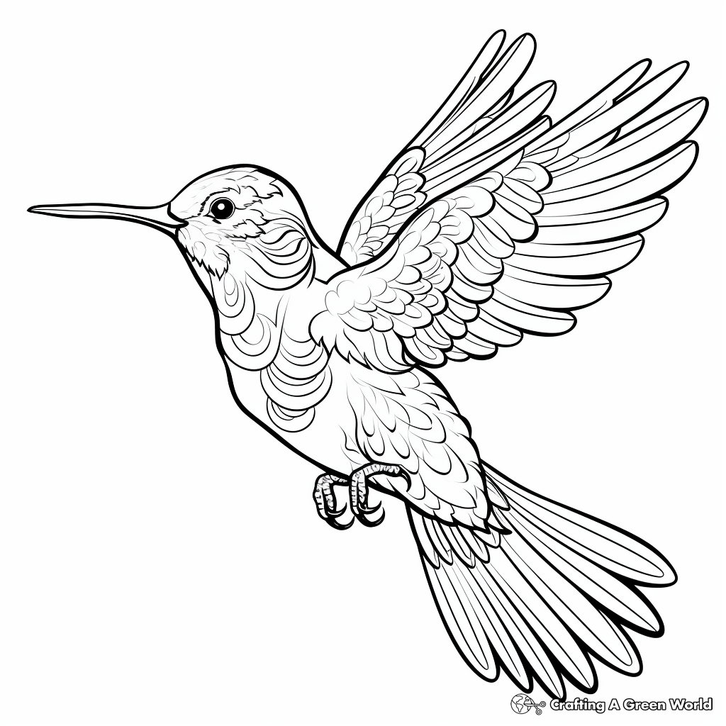 Blackchinned Hummingbird Adult Coloring Pages 2