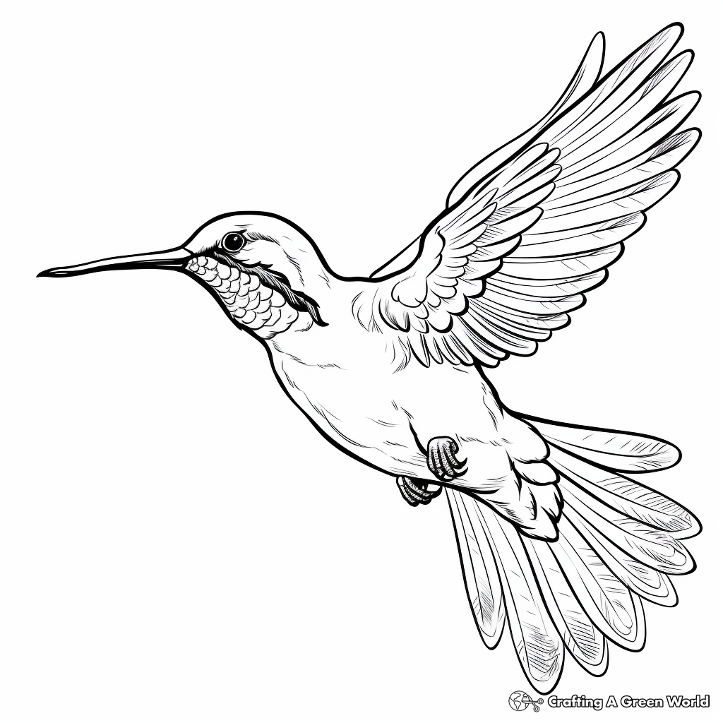 Blackchinned Hummingbird Adult Coloring Pages 3