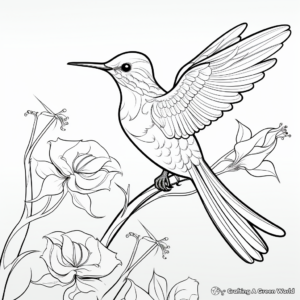 Blackchinned Hummingbird Adult Coloring Pages 4