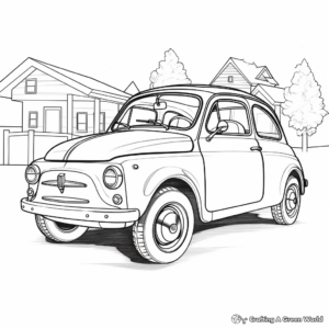 Blast from the Past: Fiat 500 Coloring Pages 2