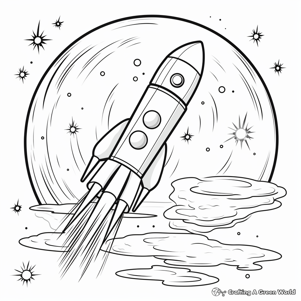 Blast-off into Space with Printable Planet Coloring Pages 4