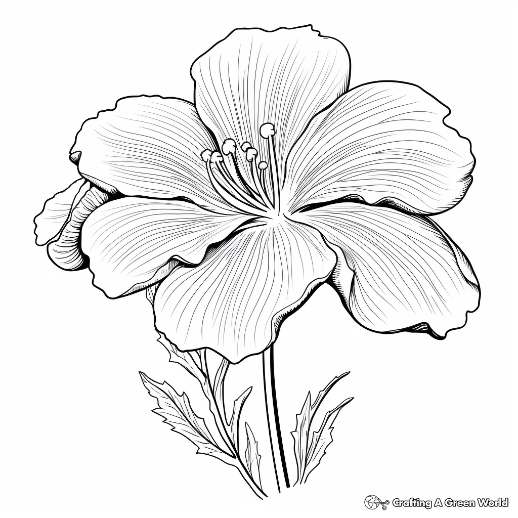 Blooming Amaryllis Flower Coloring Sheets 1