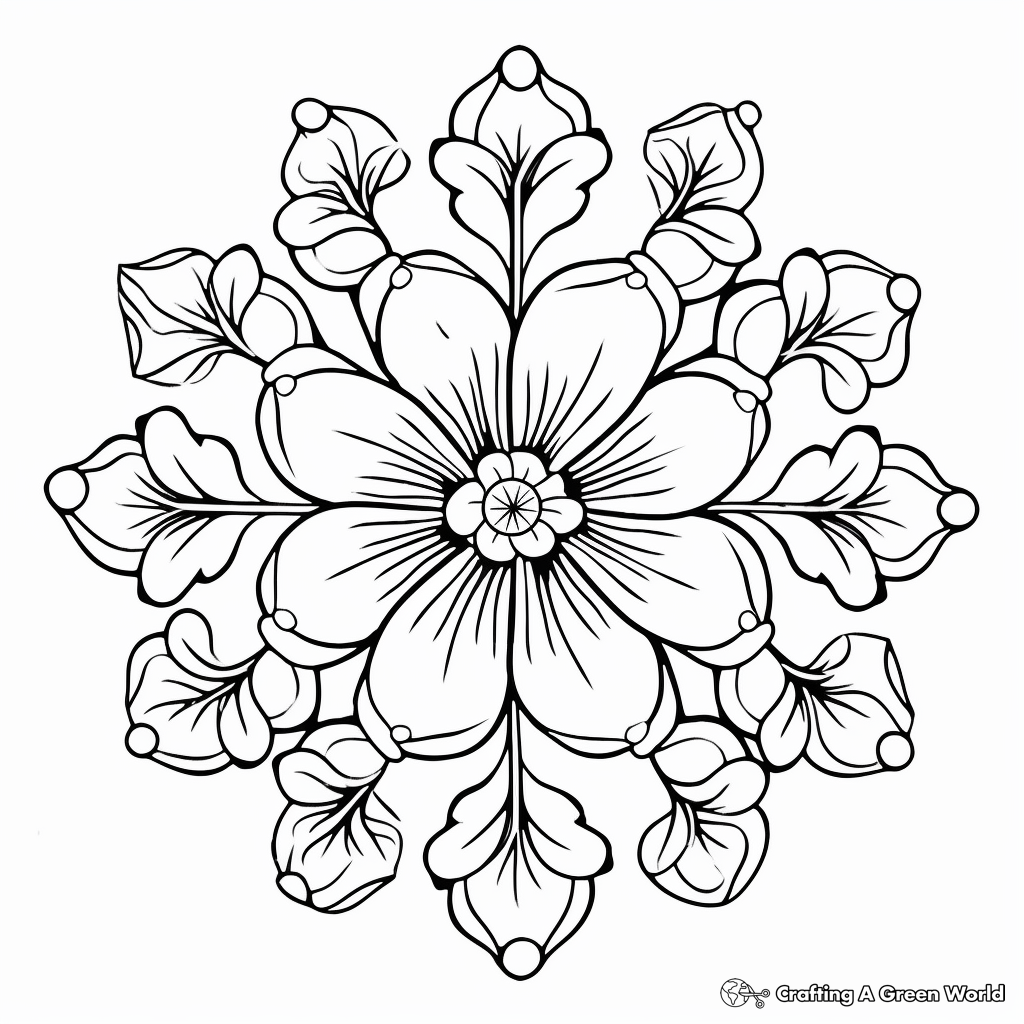 Blossoming Cherry Blossom Mandala Coloring Pages 2