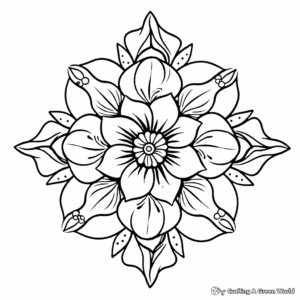 Blossoming Cherry Blossom Mandala Coloring Pages 3