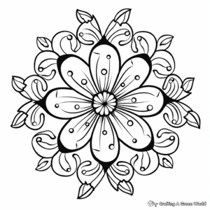 Blossoming Cherry Blossom Mandala Coloring Pages 4
