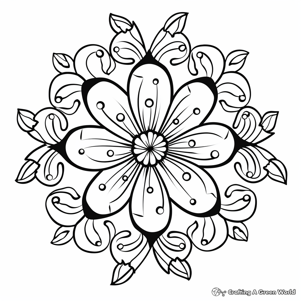 Blossoming Cherry Blossom Mandala Coloring Pages 4
