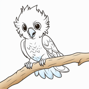 Blue-eyed Cockatoo Coloring Pages for Toddlers 2