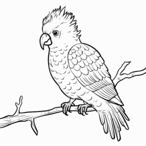 Blue-eyed Cockatoo Coloring Pages for Toddlers 4