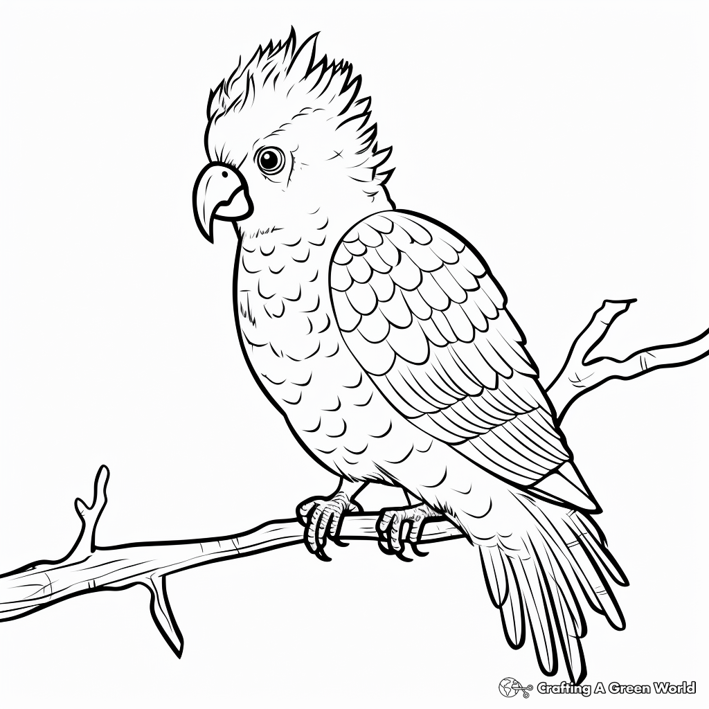 Blue-eyed Cockatoo Coloring Pages for Toddlers 4