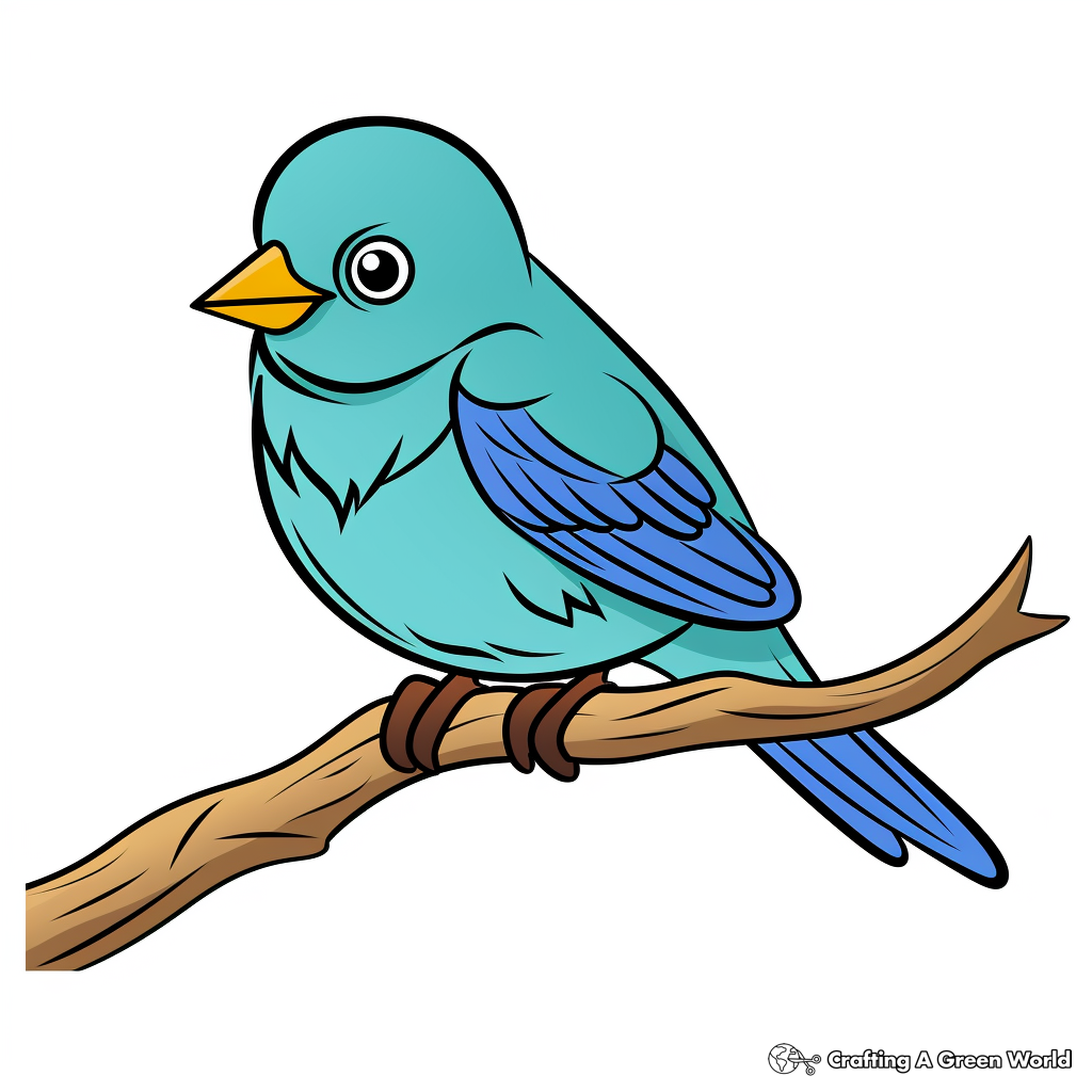 Blue Finch - Blue Tanager Bird Coloring Pages for Bird Lovers 1