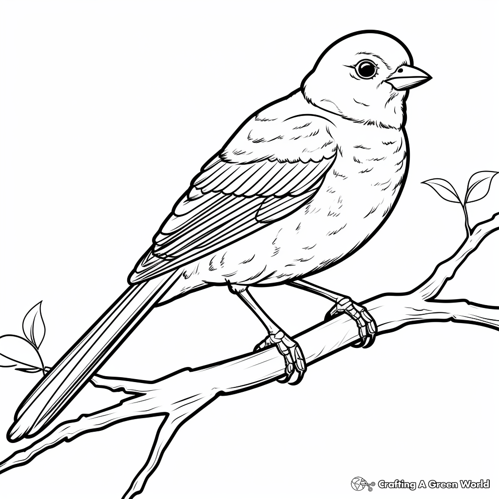 Blue Finch - Blue Tanager Bird Coloring Pages for Bird Lovers 3