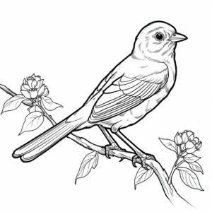 Blue Finch - Blue Tanager Bird Coloring Pages for Bird Lovers 4