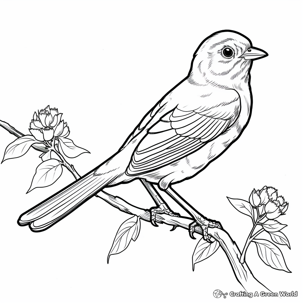 Blue Finch - Blue Tanager Bird Coloring Pages for Bird Lovers 4