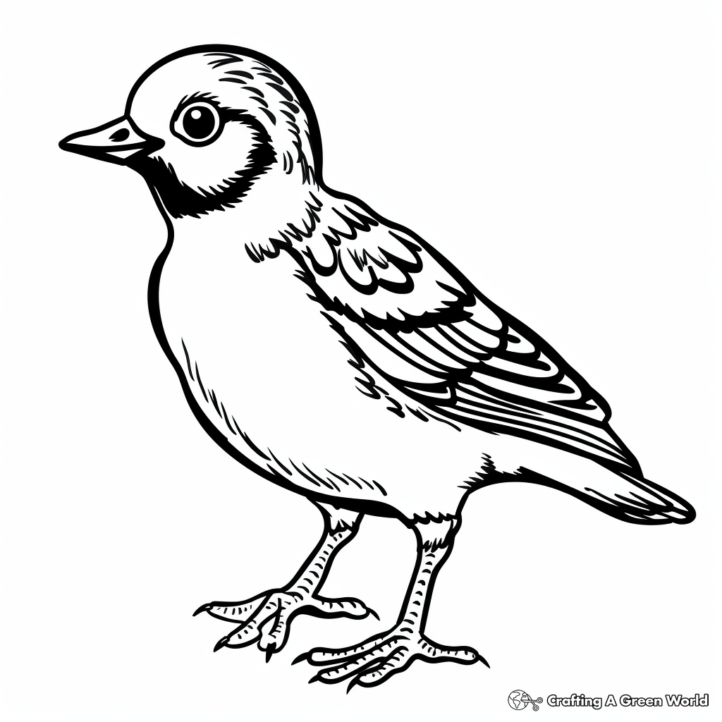 Blue Jay Chick Coloring Pages for Children 1