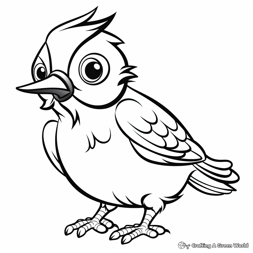 Blue Jay Chick Coloring Pages for Children 3