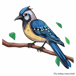 Blue Jay in Rain Coloring Pages 3